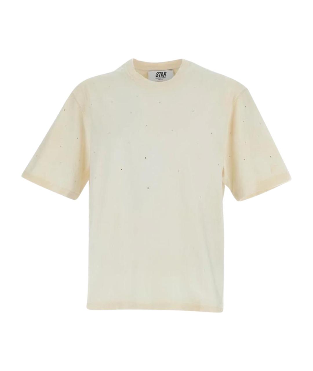 GOLDEN GOOSE DELUXE BRAND Бежевая хлопковая футболка, фото 1