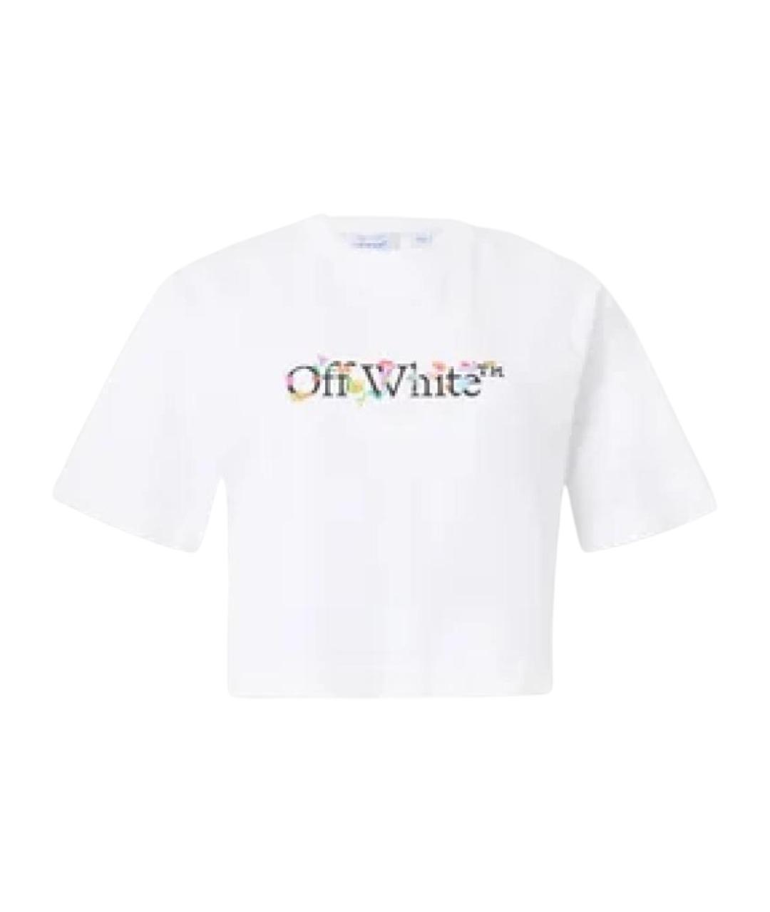 OFF-WHITE Белая хлопковая футболка, фото 1