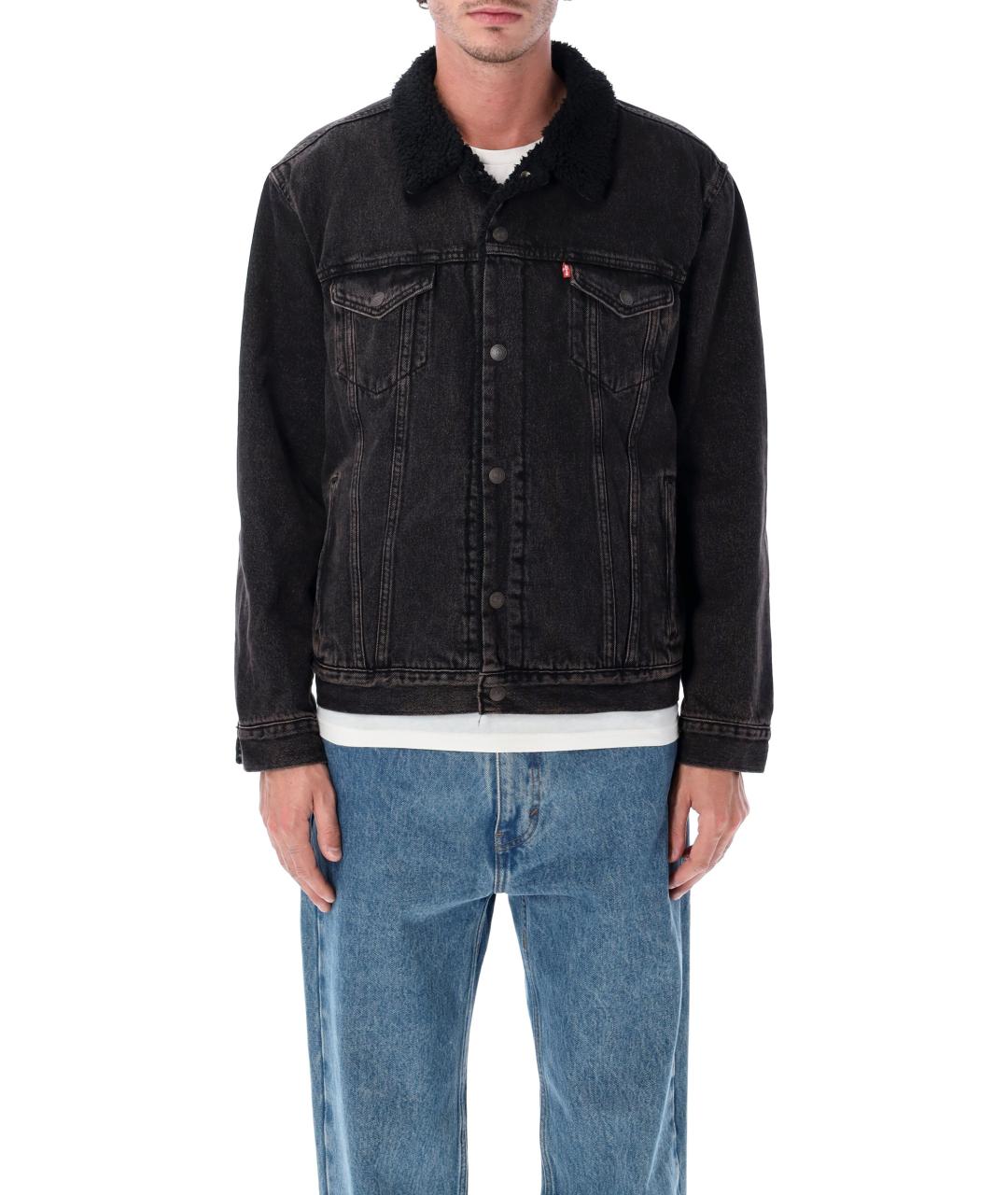 LEVI'S Черная хлопковая куртка, фото 2