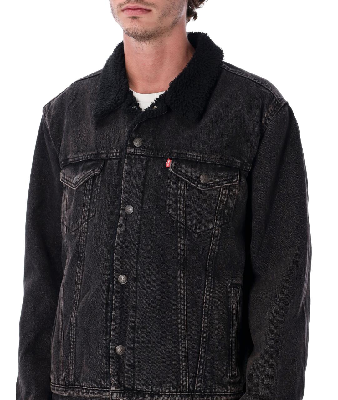 LEVI'S Черная хлопковая куртка, фото 4