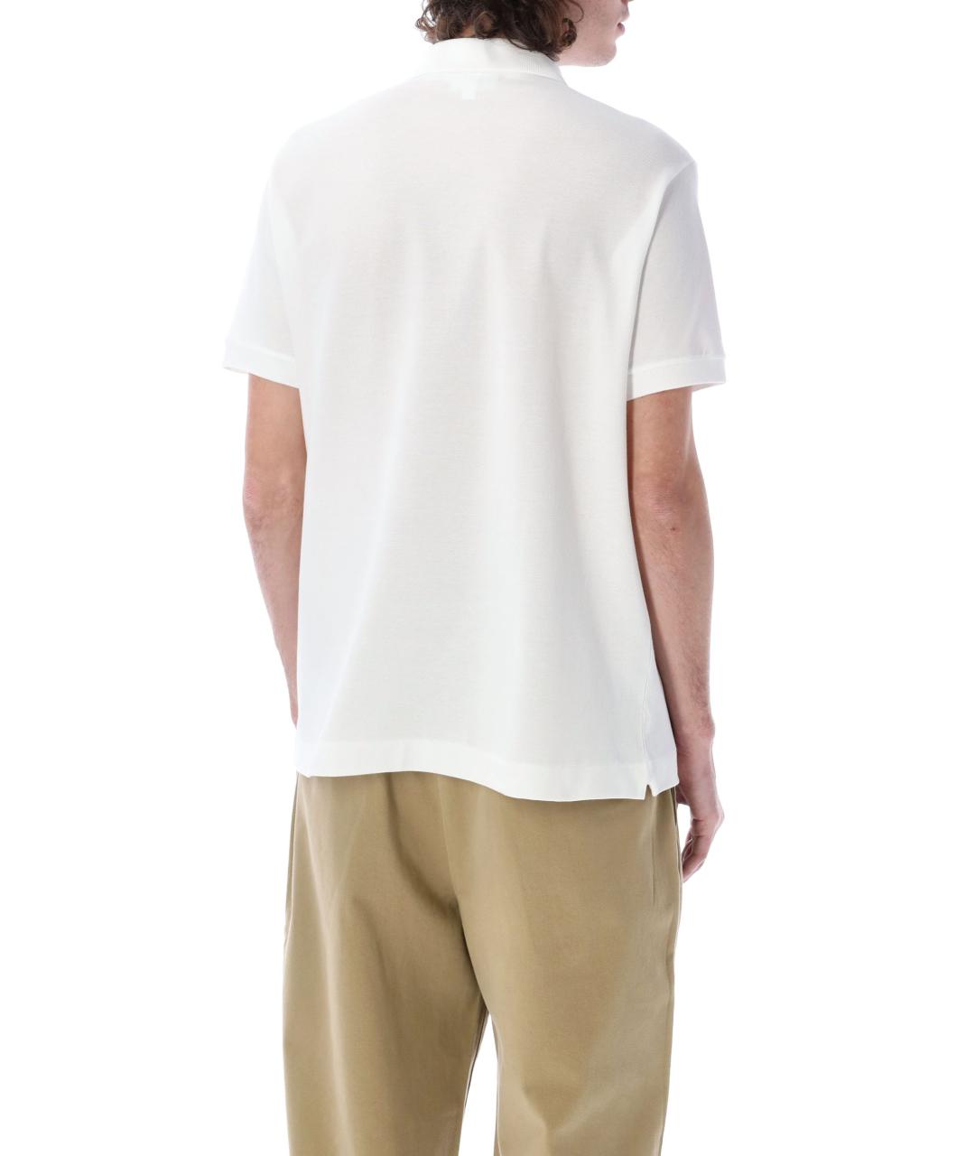 LACOSTE Белое хлопковое поло с коротким рукавом, фото 2