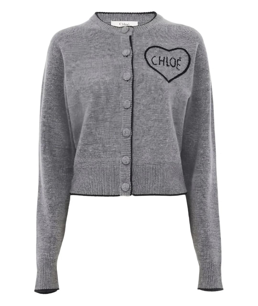 CHLOE Серый шерстяной кардиган, фото 1