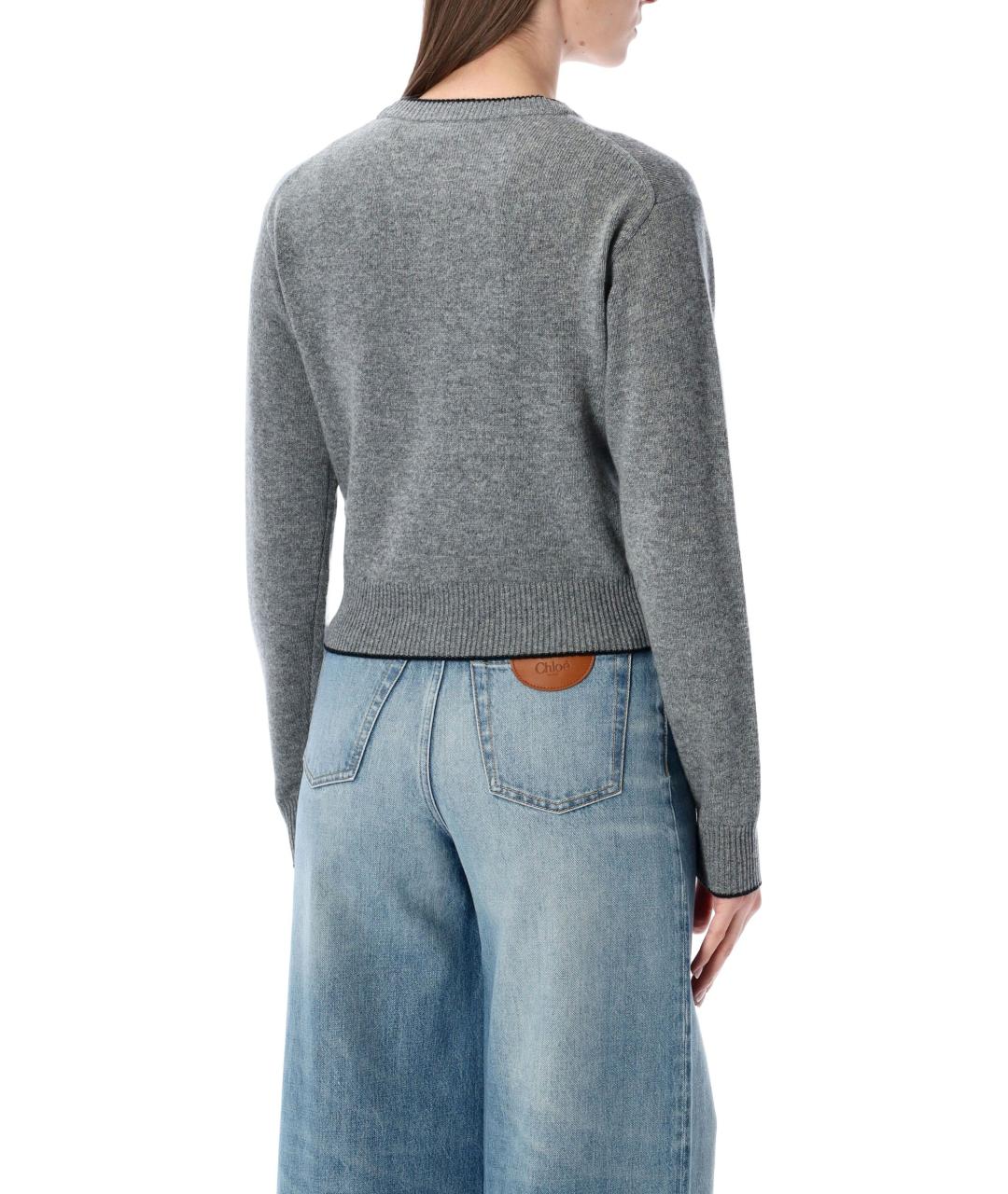 CHLOE Серый шерстяной кардиган, фото 3