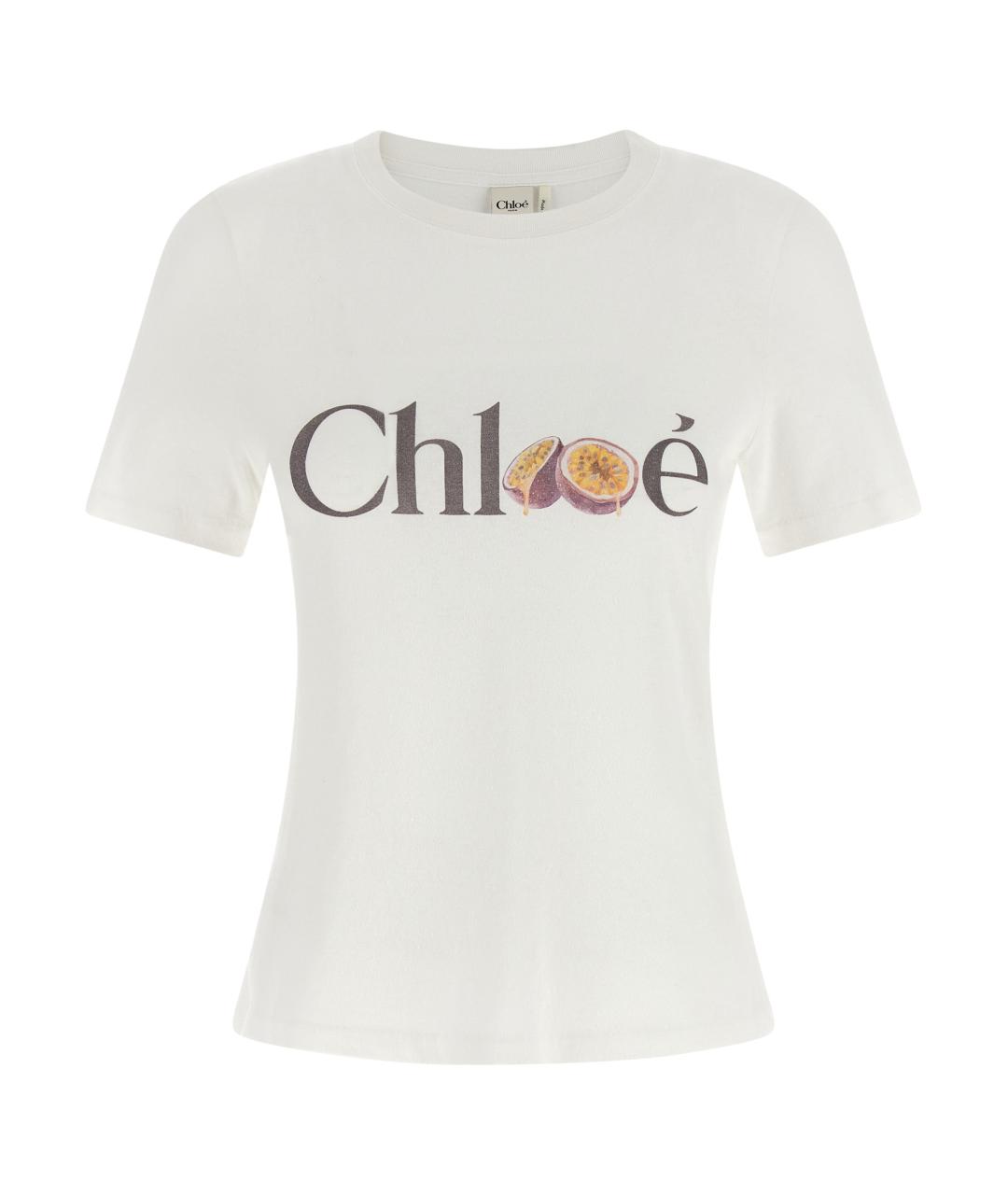 CHLOE Белая хлопковая футболка, фото 1