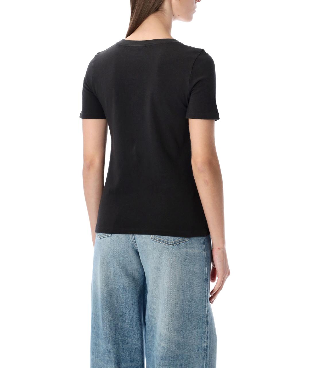 CHLOE Черная хлопковая футболка, фото 3