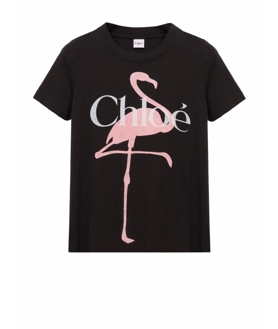 CHLOE Черная хлопковая футболка, фото 1