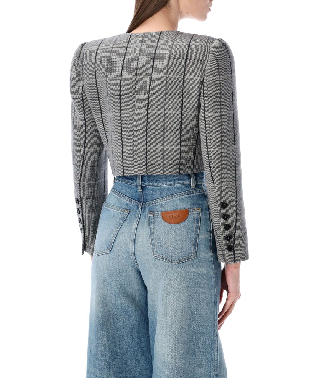 CHLOE Серый шерстяной жакет/пиджак, фото 3