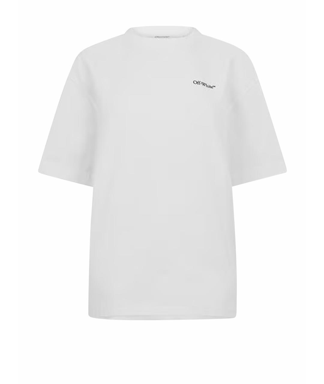 OFF-WHITE Белая хлопковая футболка, фото 1