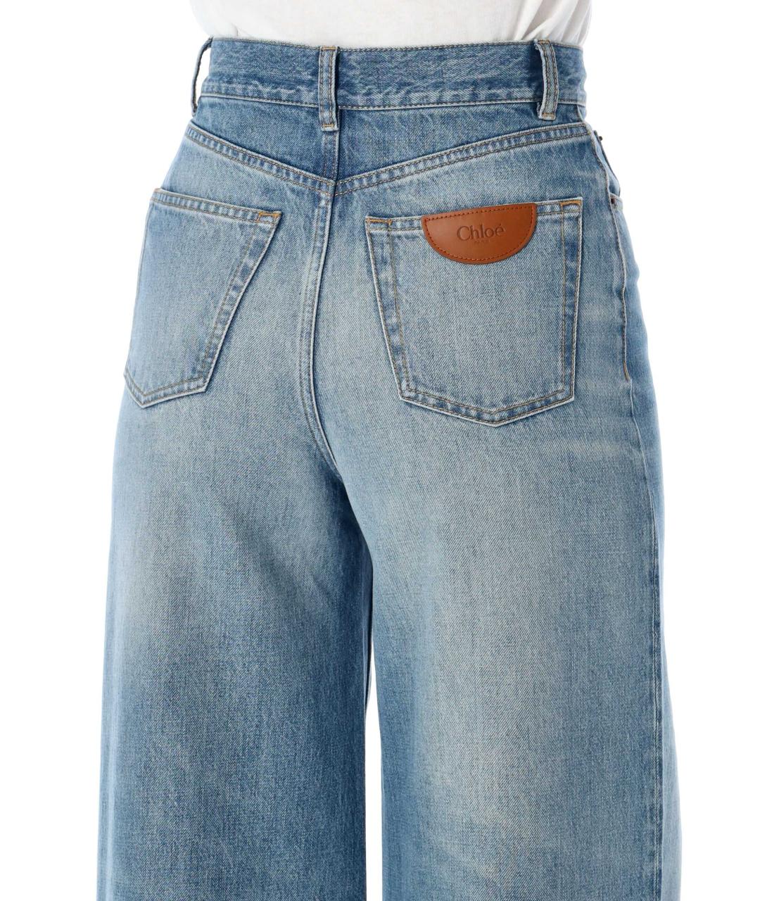 CHLOE Синие хлопковые прямые джинсы, фото 3