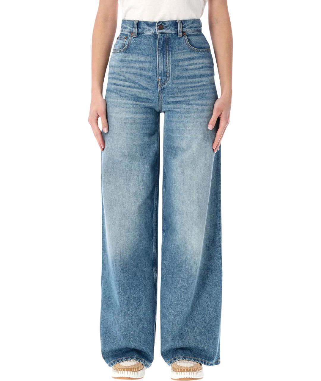 CHLOE Синие хлопковые прямые джинсы, фото 4