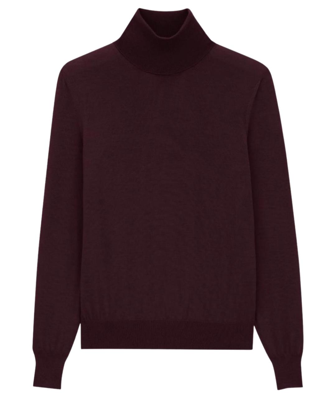 SAINT LAURENT Бордовый шерстяной джемпер / свитер, фото 1