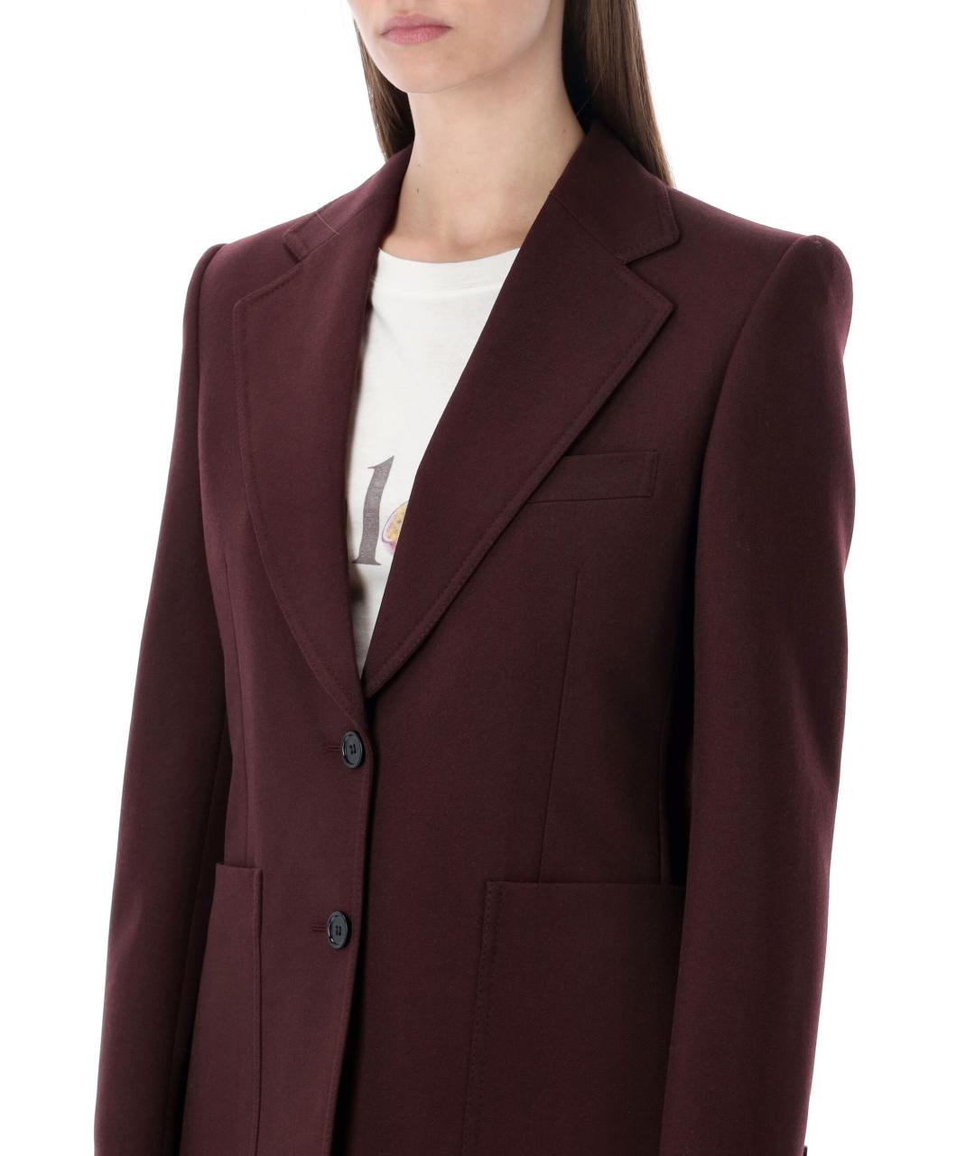 CHLOE Бордовый шерстяной жакет/пиджак, фото 4