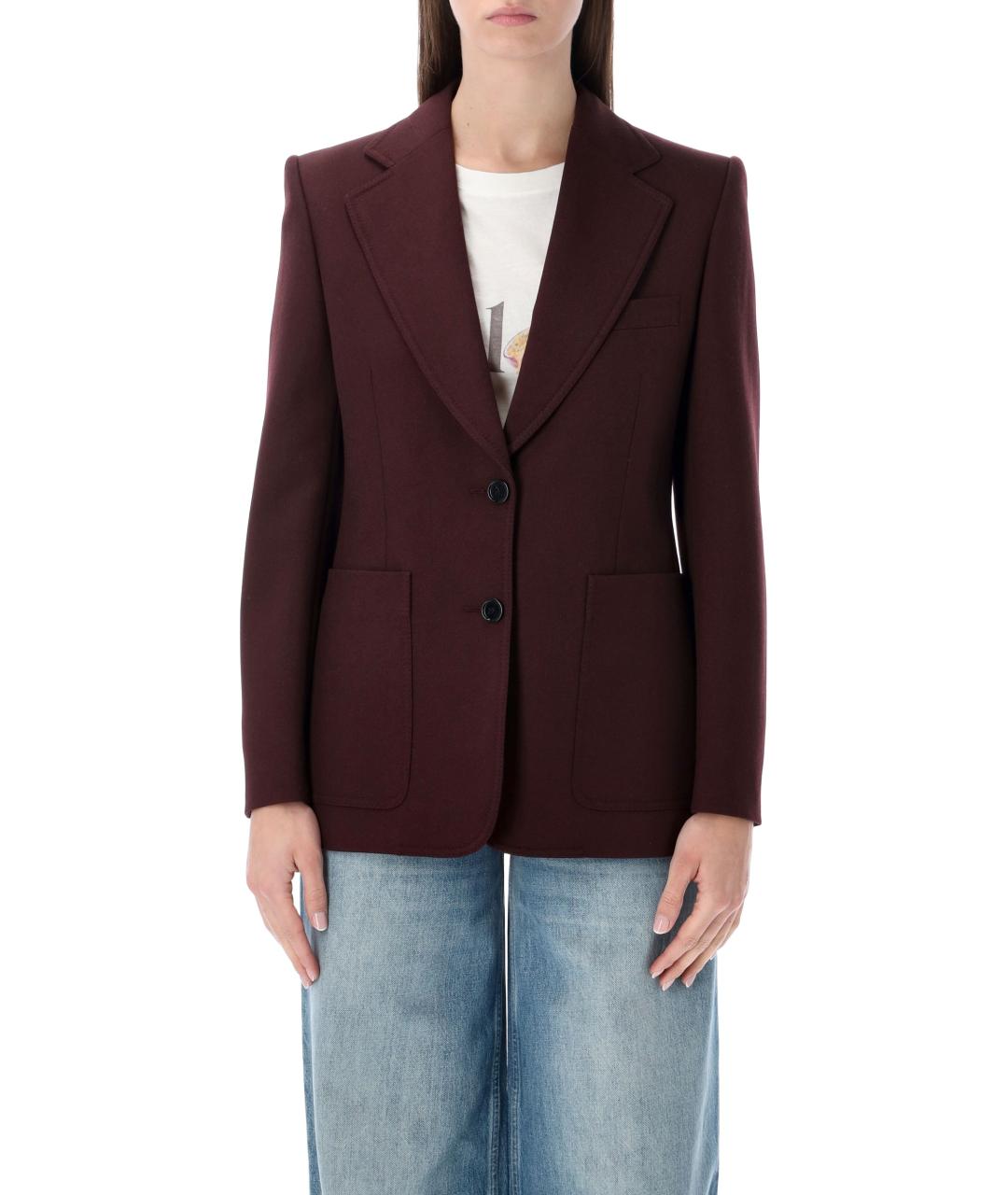 CHLOE Бордовый шерстяной жакет/пиджак, фото 2
