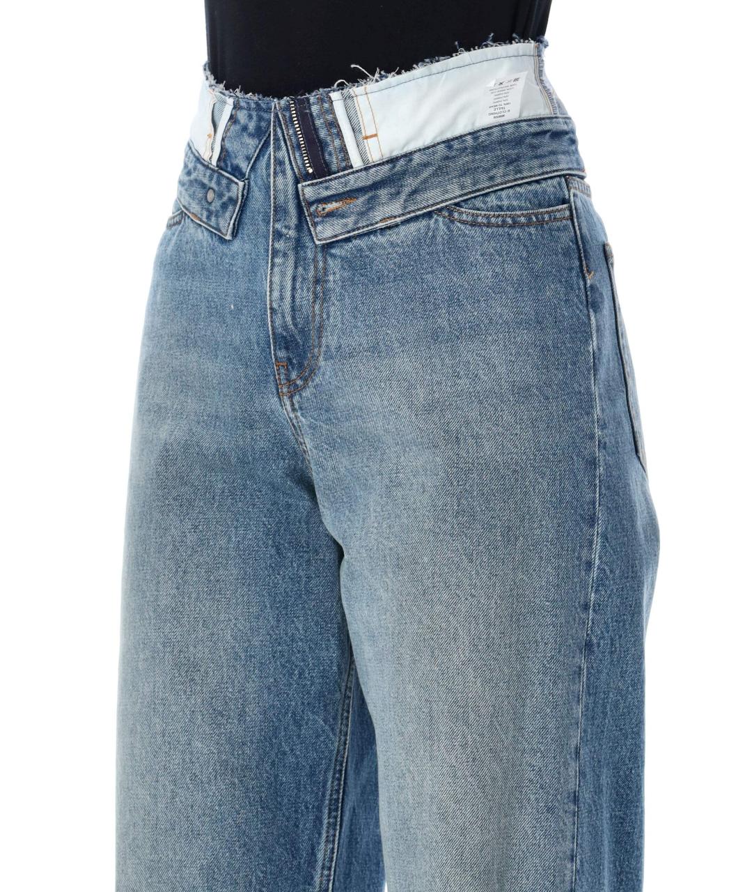 MM6 MAISON MARGIELA Синие хлопковые прямые джинсы, фото 3