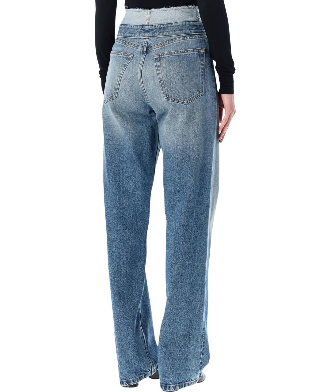 MM6 MAISON MARGIELA Синие хлопковые прямые джинсы, фото 2