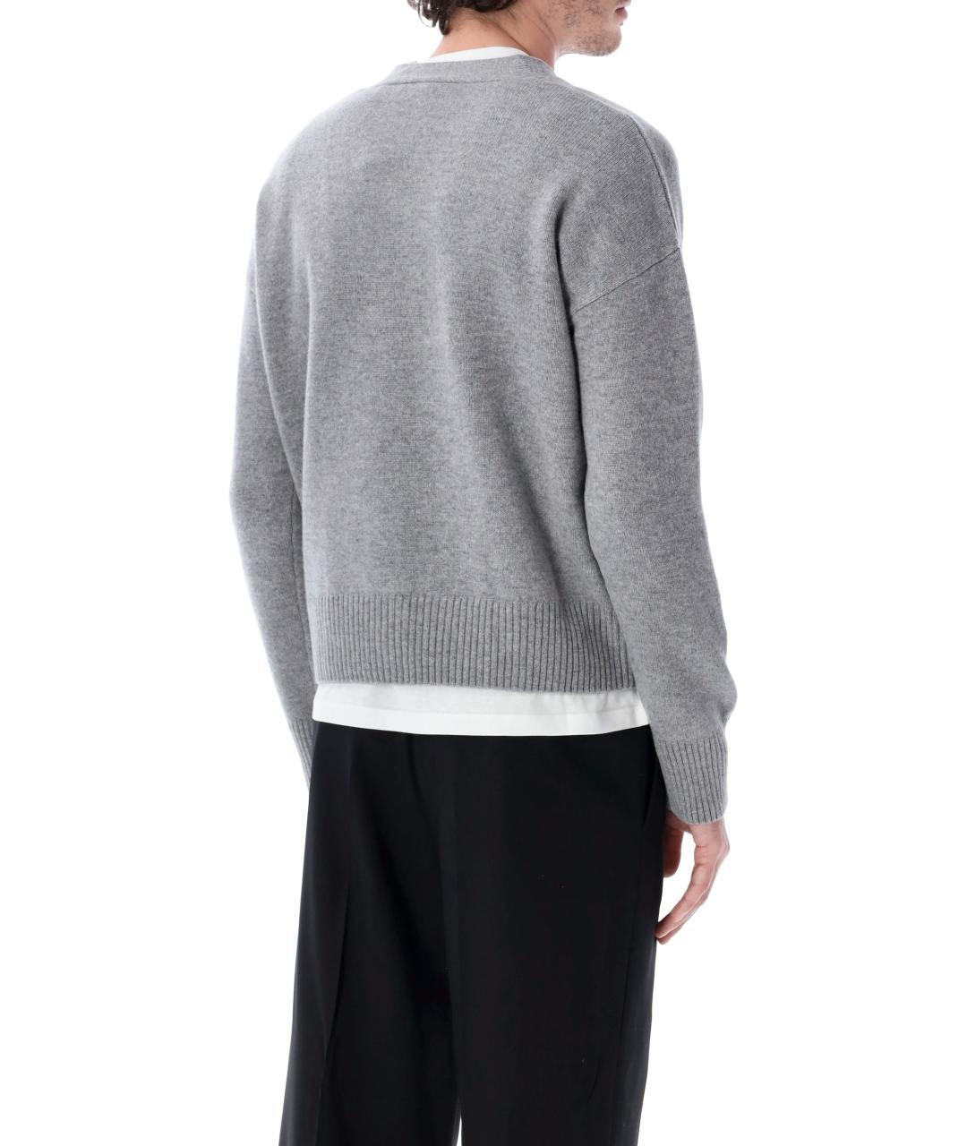 Ami Paris Серый шерстяной кардиган, фото 3