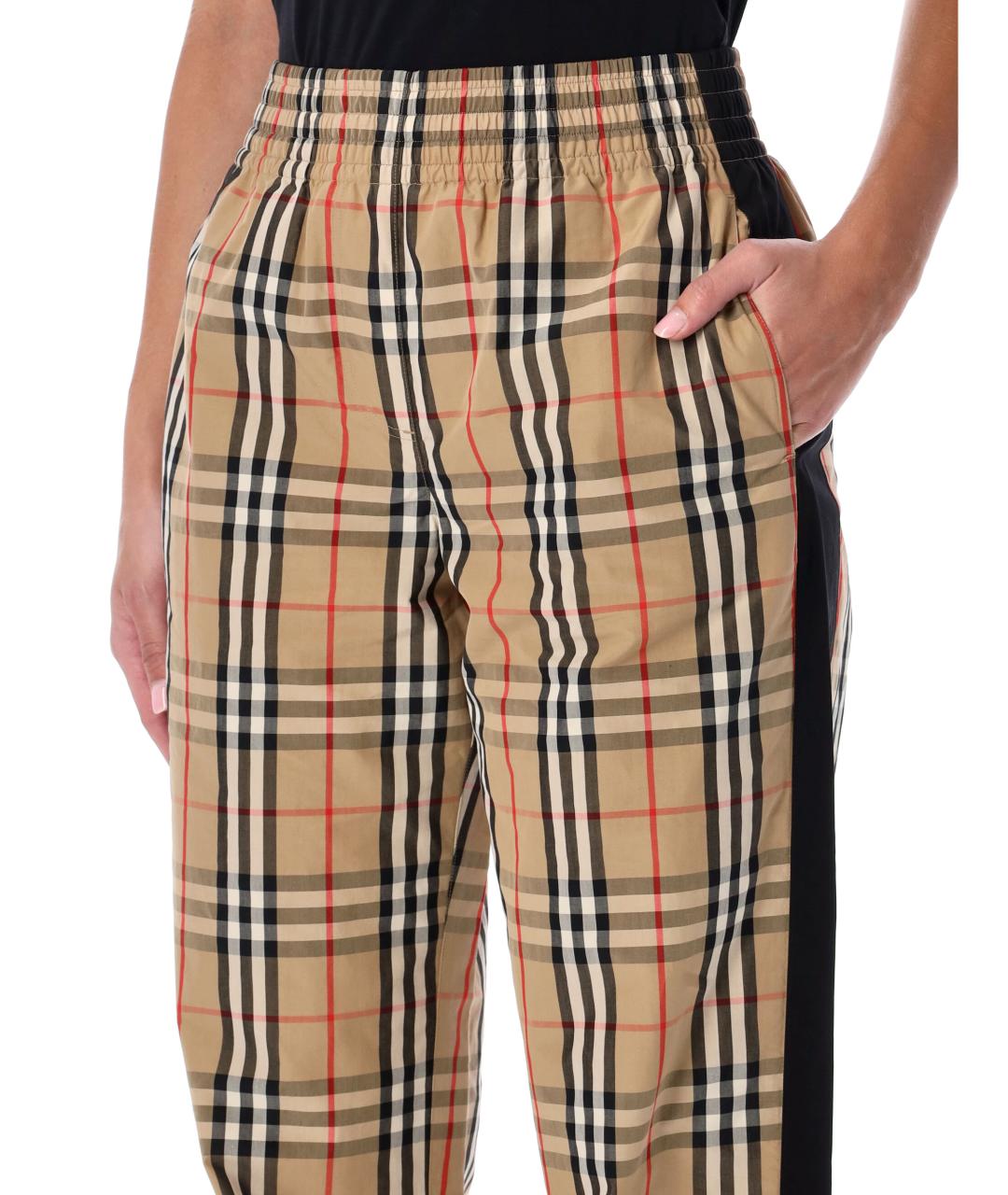 BURBERRY Мульти хлопковые прямые брюки, фото 4