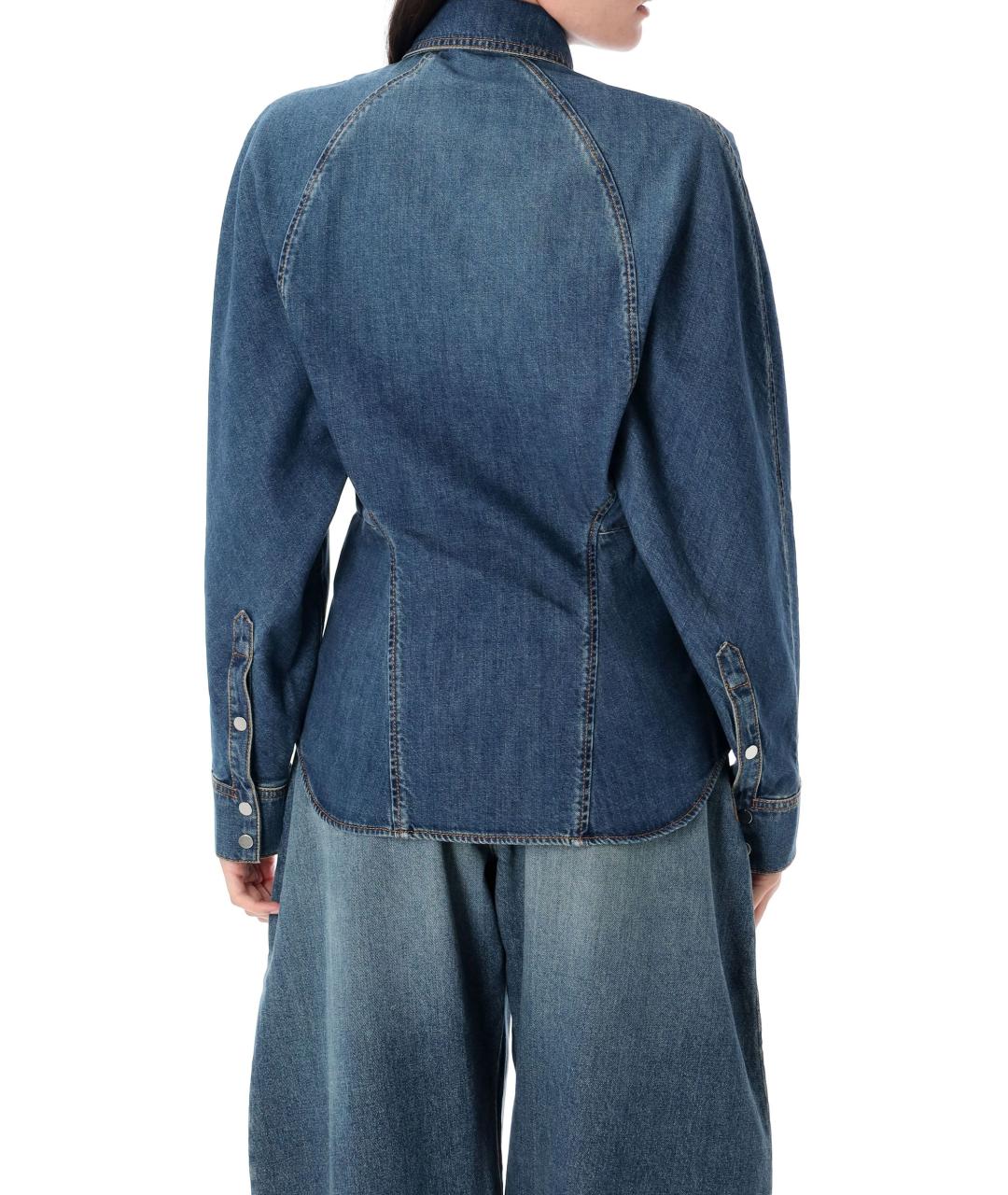 ALAIA Синяя хлопковая рубашка, фото 3