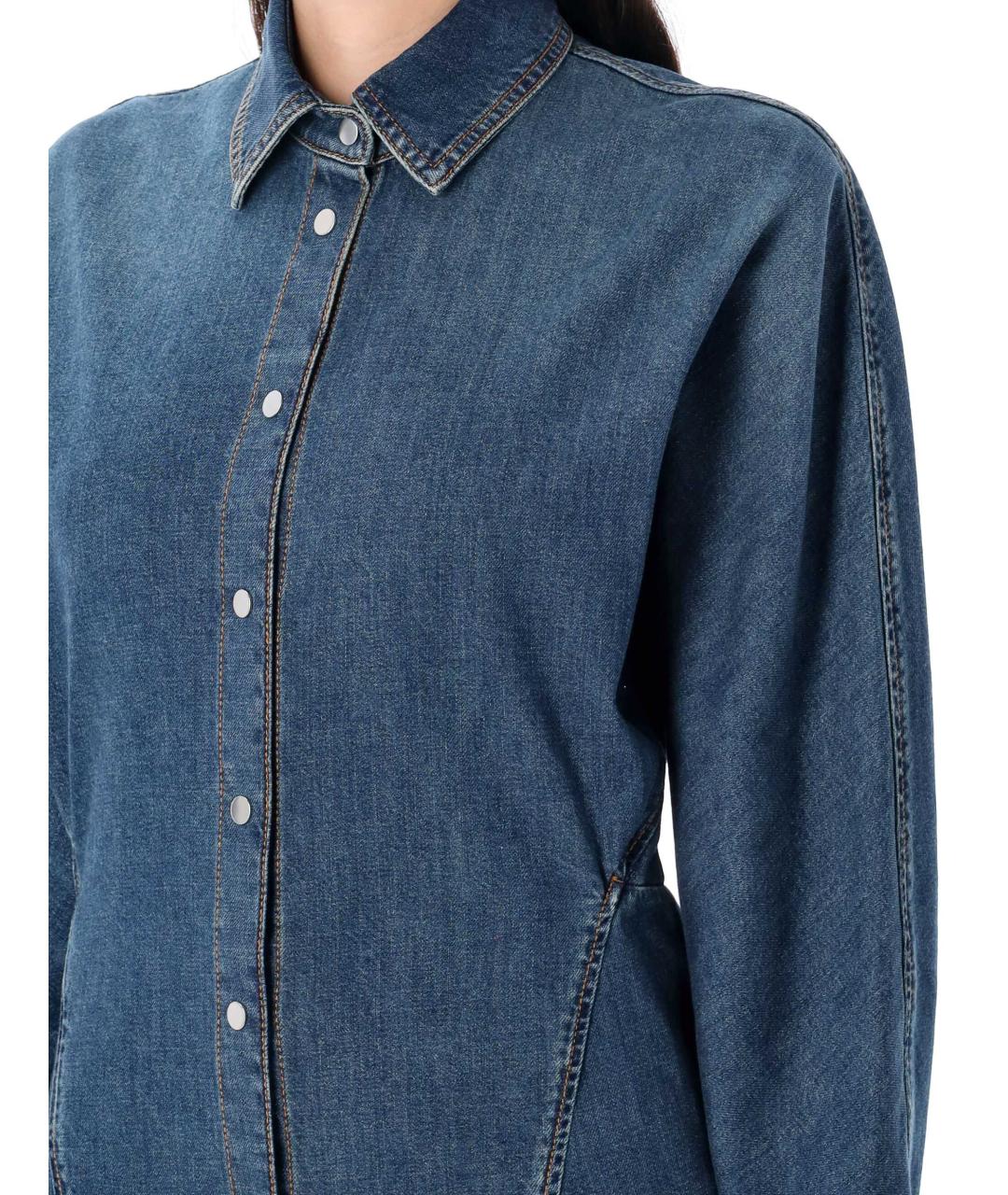 ALAIA Синяя хлопковая рубашка, фото 4