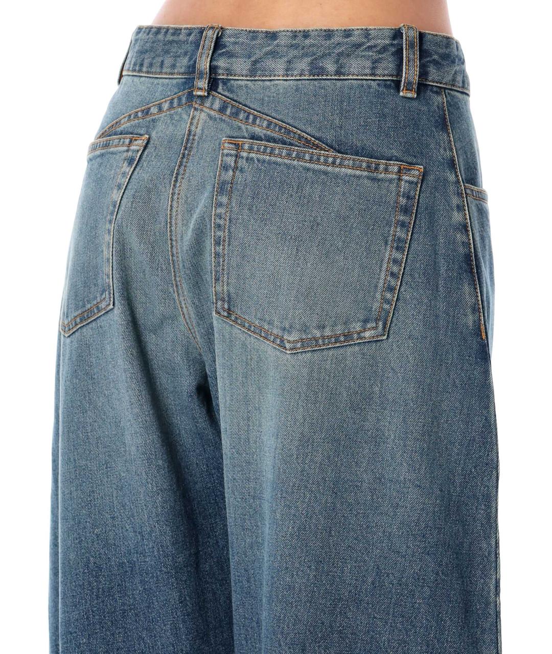 ALAIA Синие хлопковые прямые джинсы, фото 4