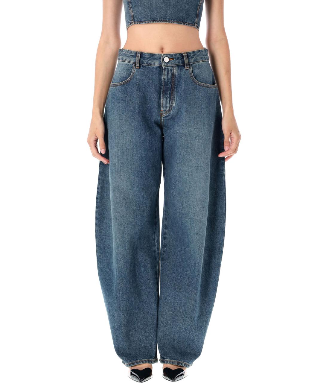 ALAIA Синие хлопковые прямые джинсы, фото 2