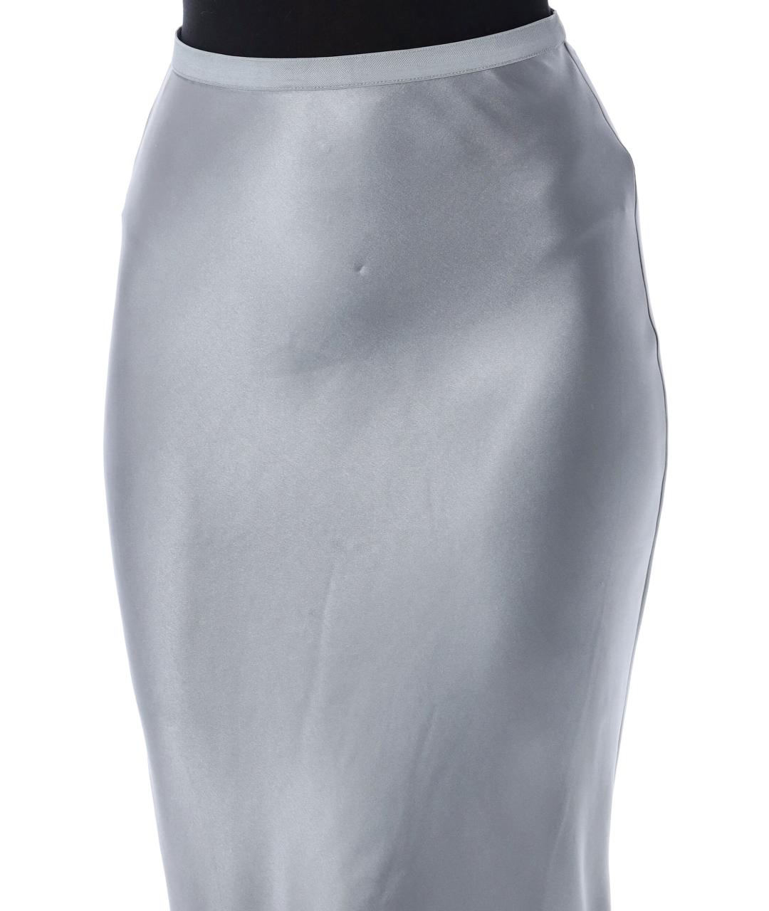 ANINE BING Серая шелковая юбка миди, фото 3