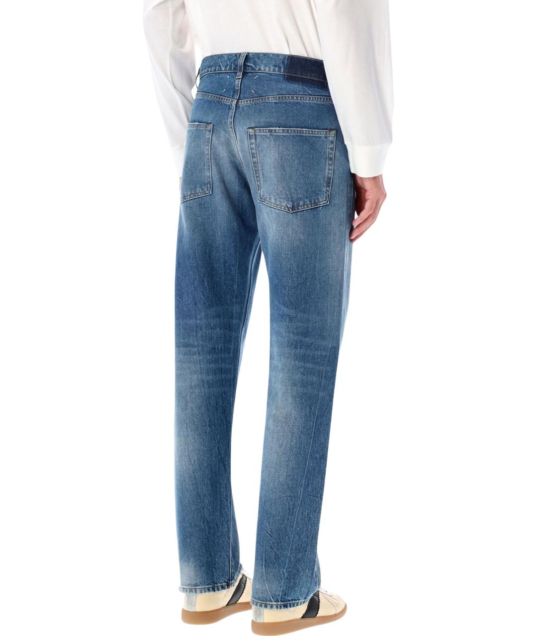 MAISON MARGIELA Синие хлопковые прямые джинсы, фото 2