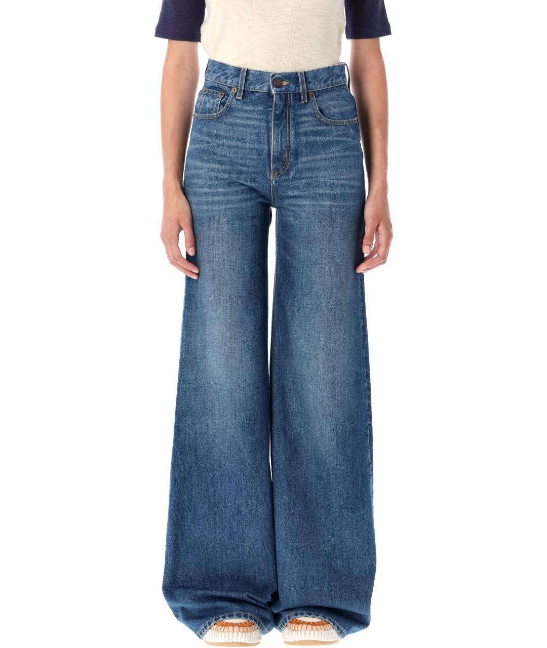 CHLOE Синие хлопковые прямые джинсы, фото 4