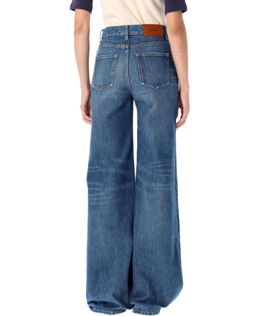 CHLOE Синие хлопковые прямые джинсы, фото 2