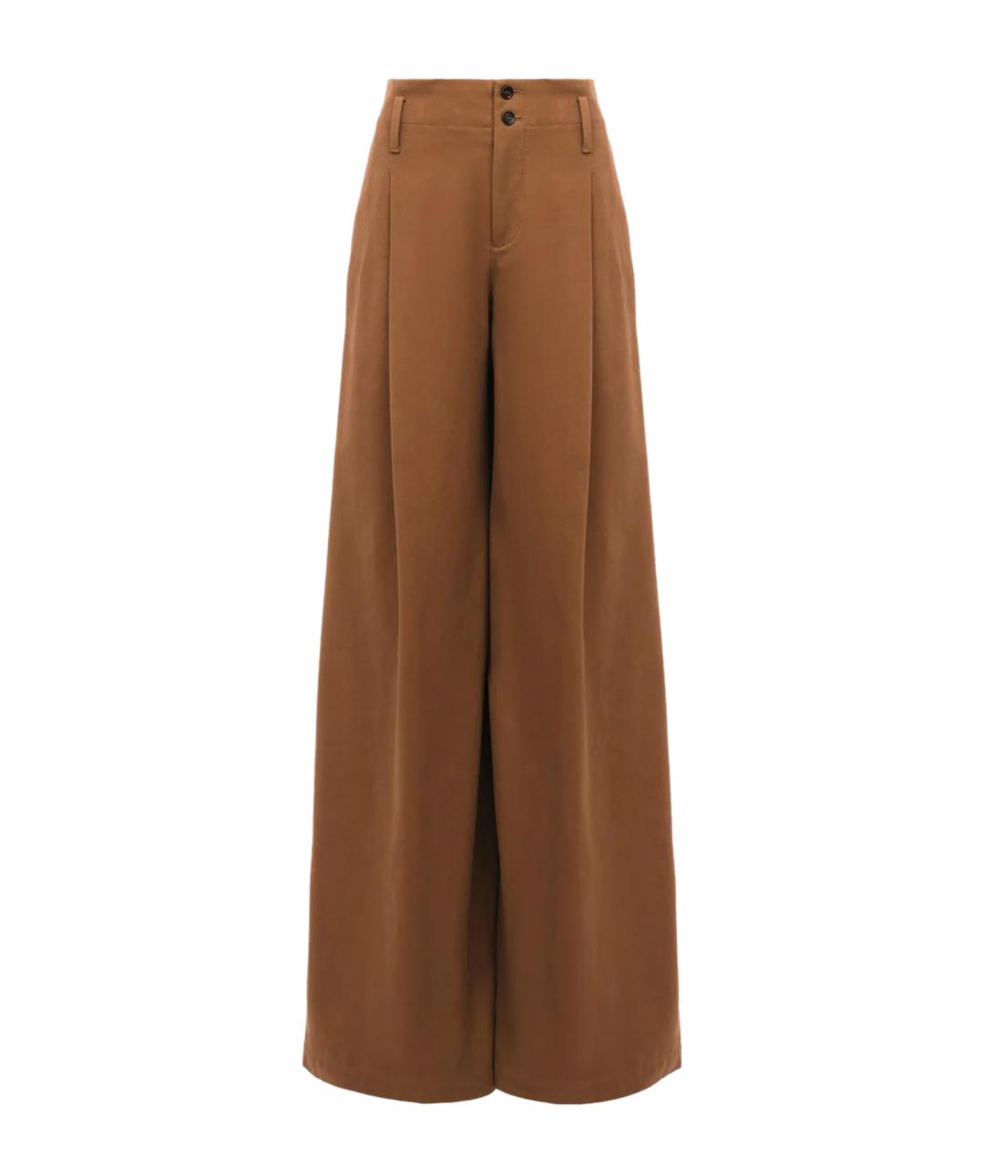 CHLOE Коричневые хлопковые брюки широкие, фото 1