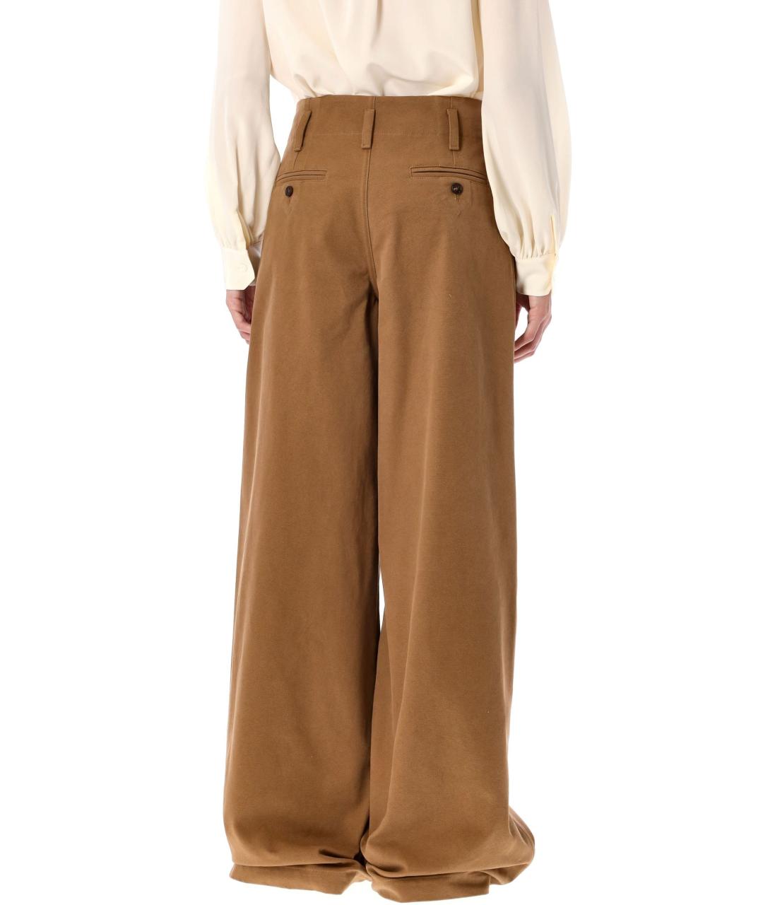 CHLOE Коричневые хлопковые брюки широкие, фото 3