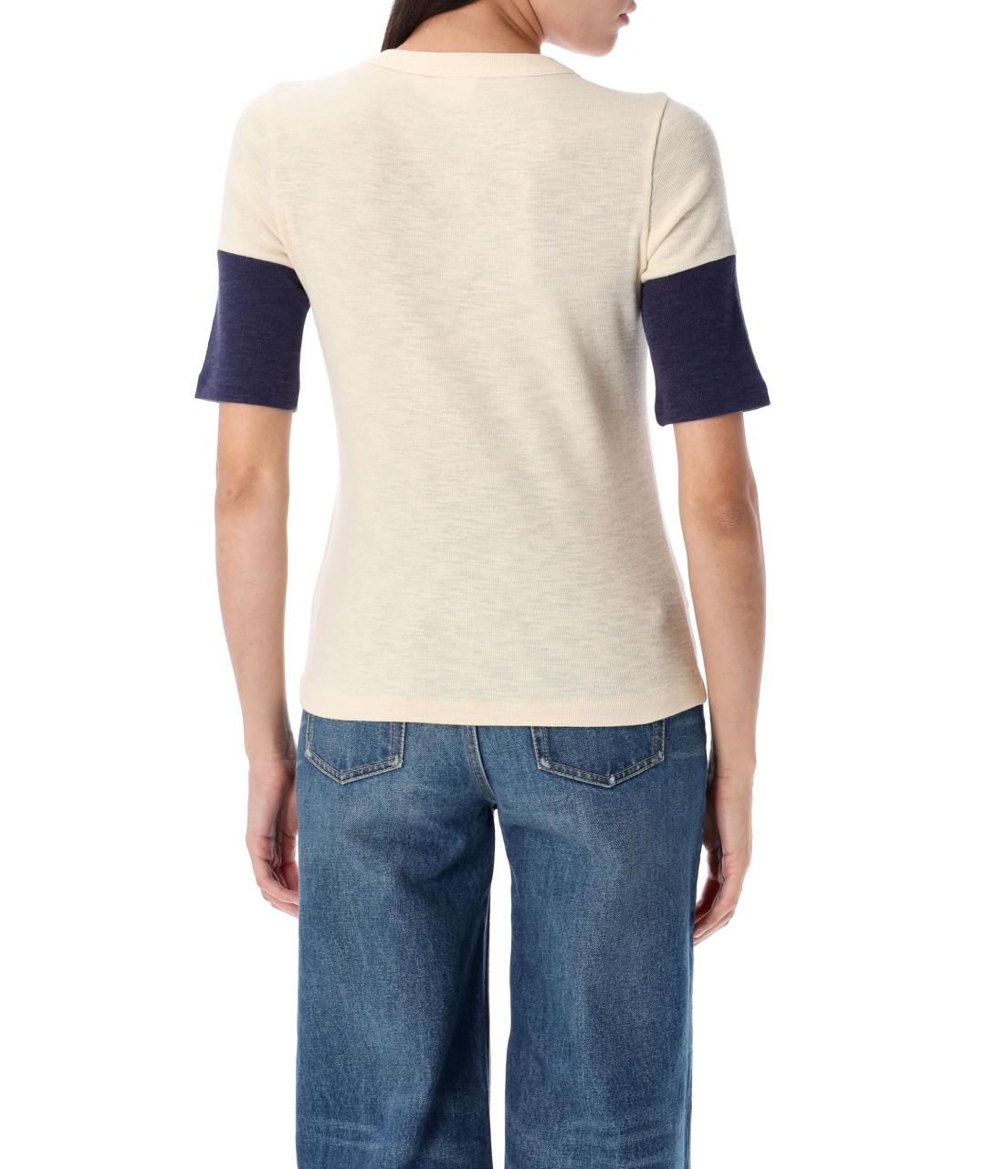 CHLOE Бежевая хлопковая футболка, фото 3