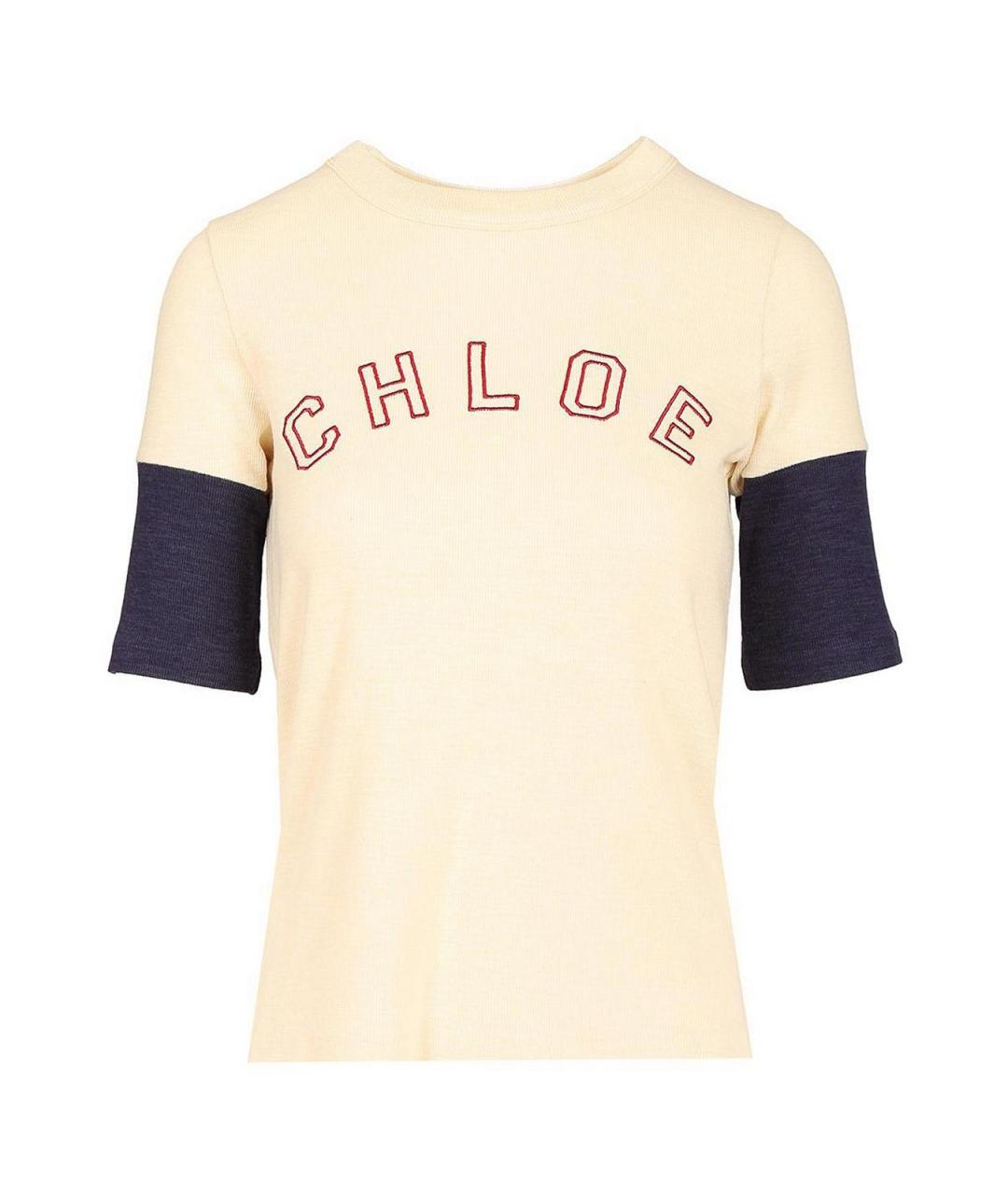 CHLOE Бежевая хлопковая футболка, фото 1