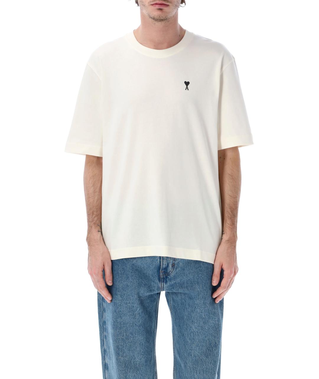 Ami Paris Белая хлопковая футболка, фото 4