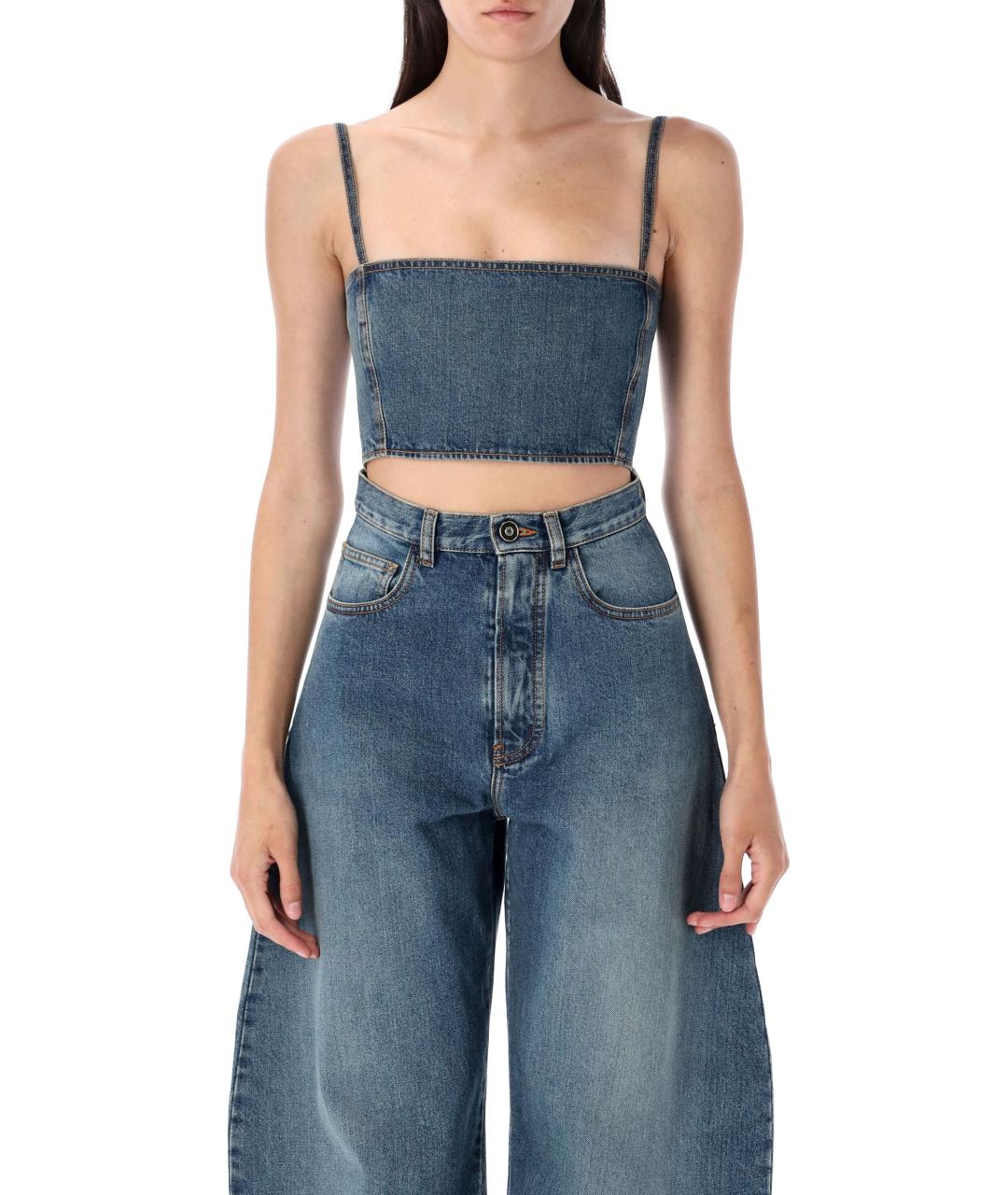 ALAIA Синяя хлопковая майка, фото 2