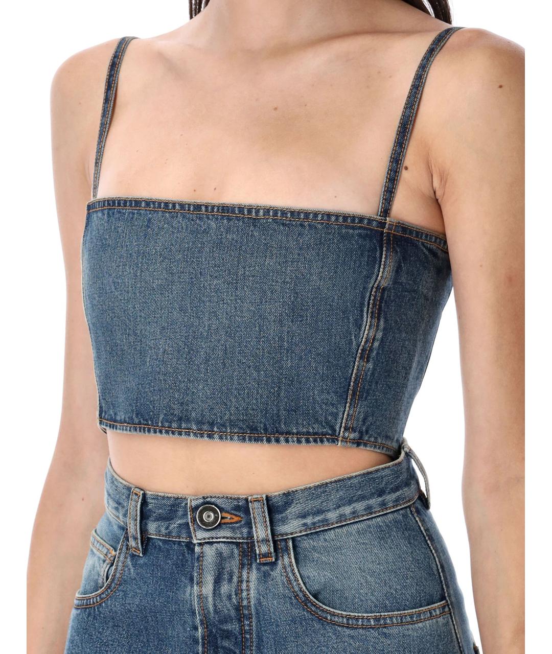 ALAIA Синяя хлопковая майка, фото 4