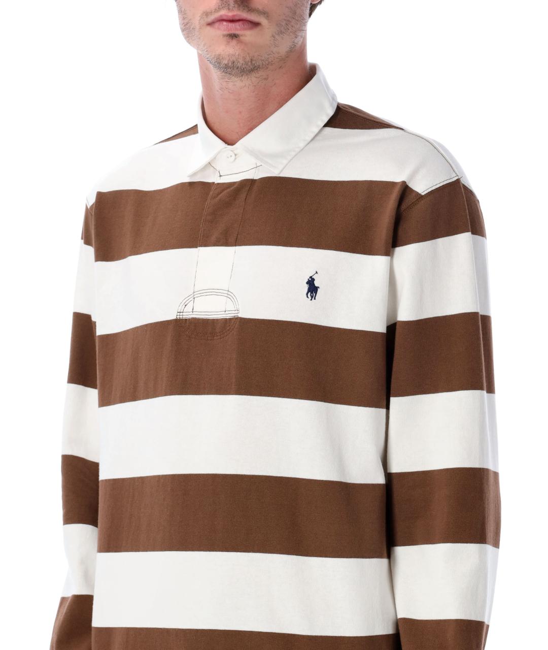 POLO RALPH LAUREN Мульти хлопковое поло с длинным рукавом, фото 3