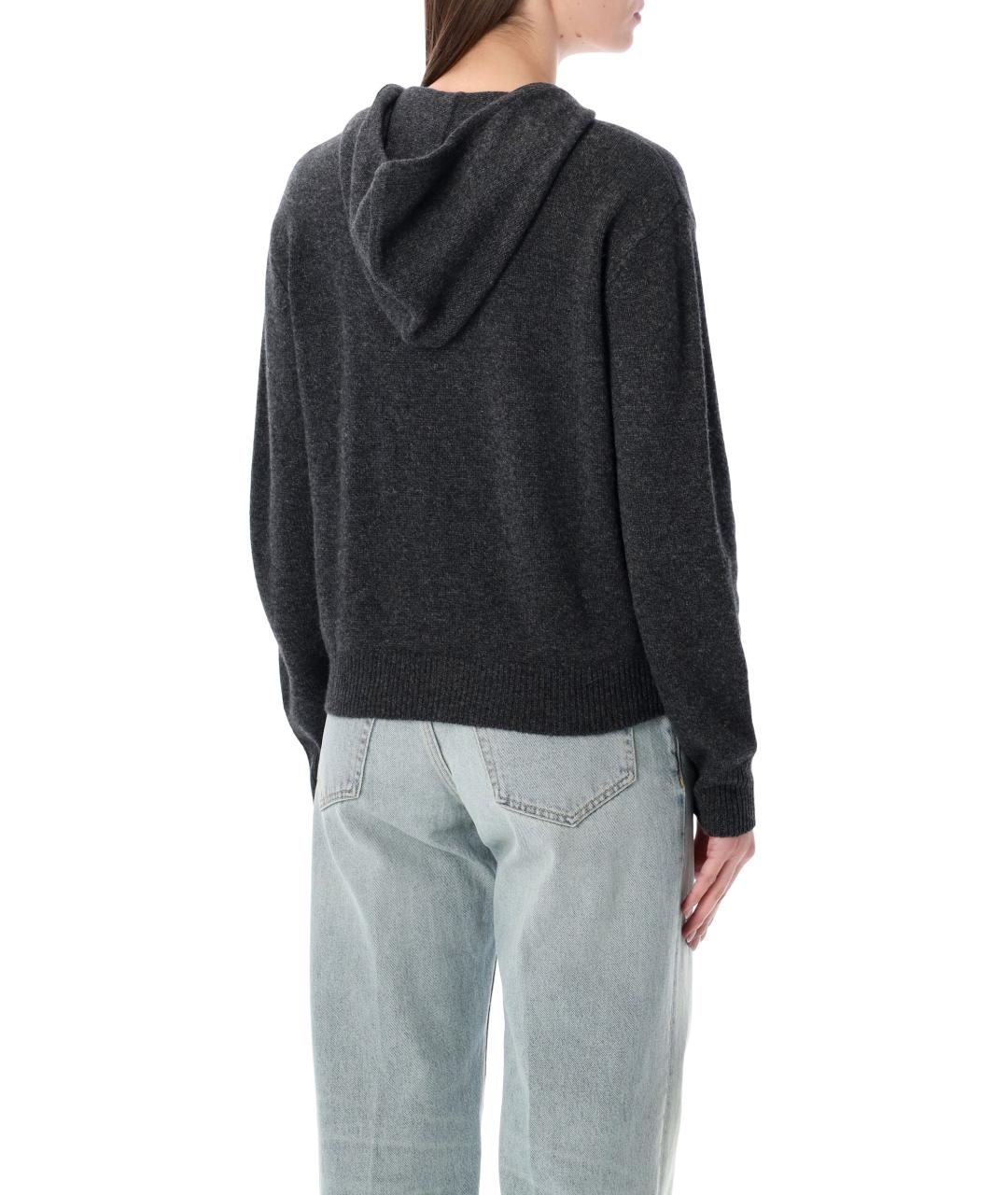 SPORTY AND RICH Серый кашемировый кардиган, фото 3