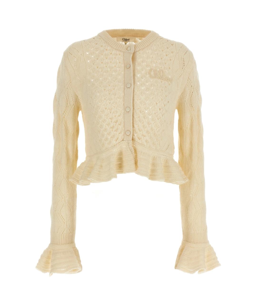 CHLOE Бежевый хлопковый кардиган, фото 1