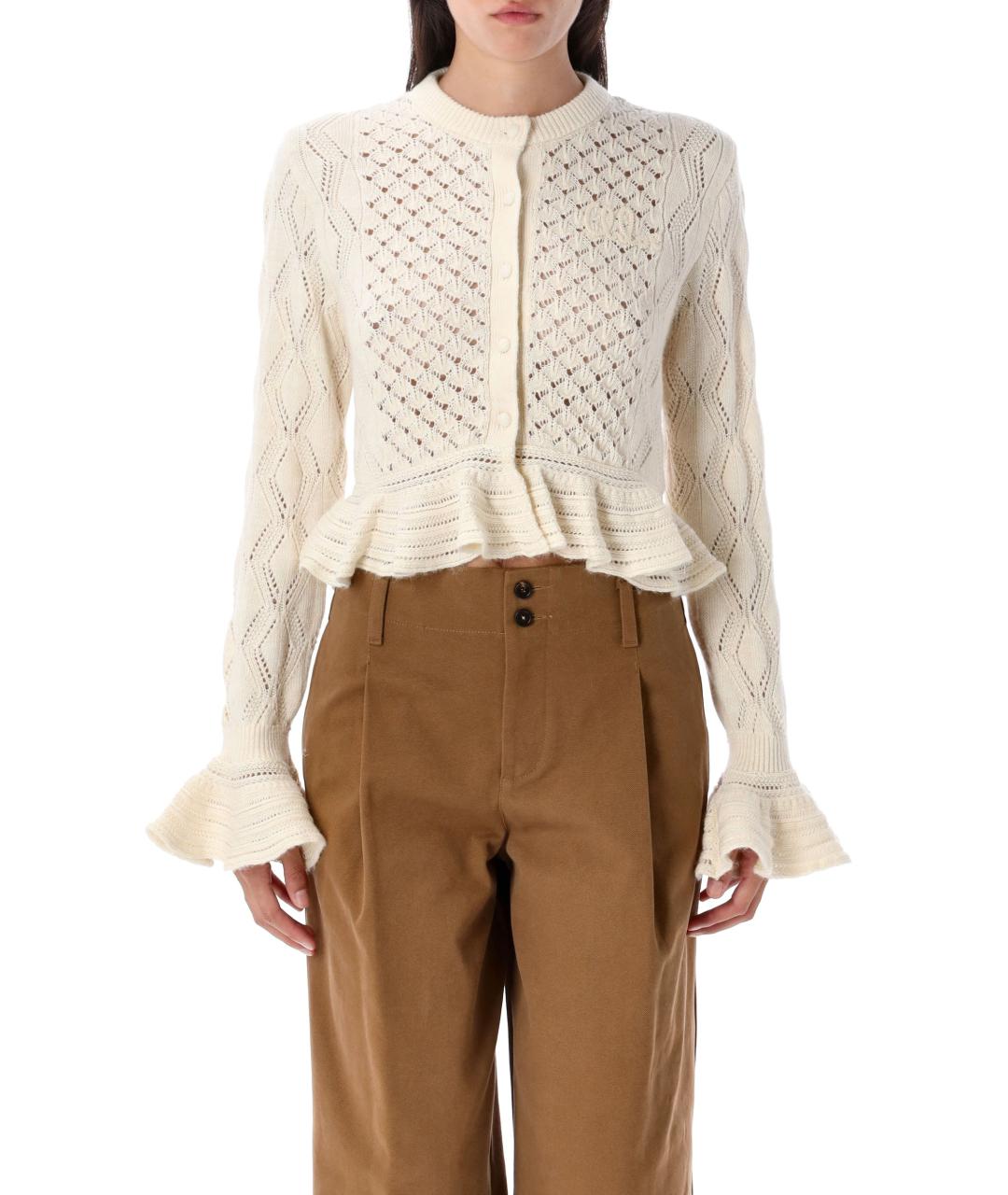 CHLOE Бежевый хлопковый кардиган, фото 2