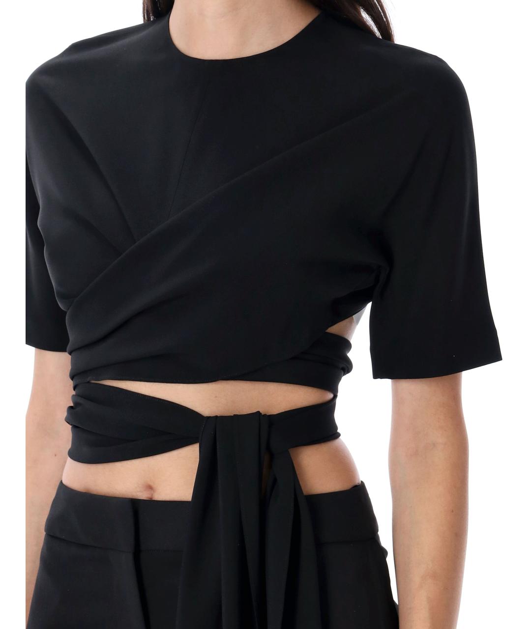 ALAIA Черная ацетатная футболка, фото 4