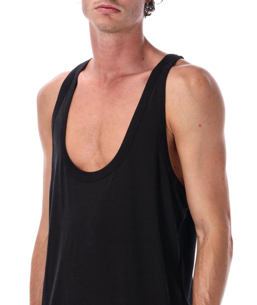 RICK OWENS Черная хлопковая майка, фото 3