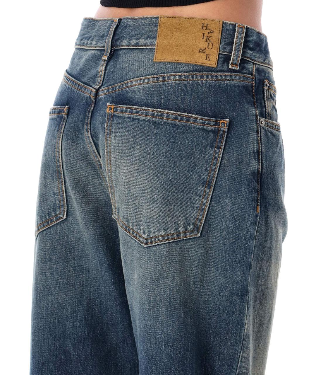 HAIKURE Синие хлопковые прямые джинсы, фото 3