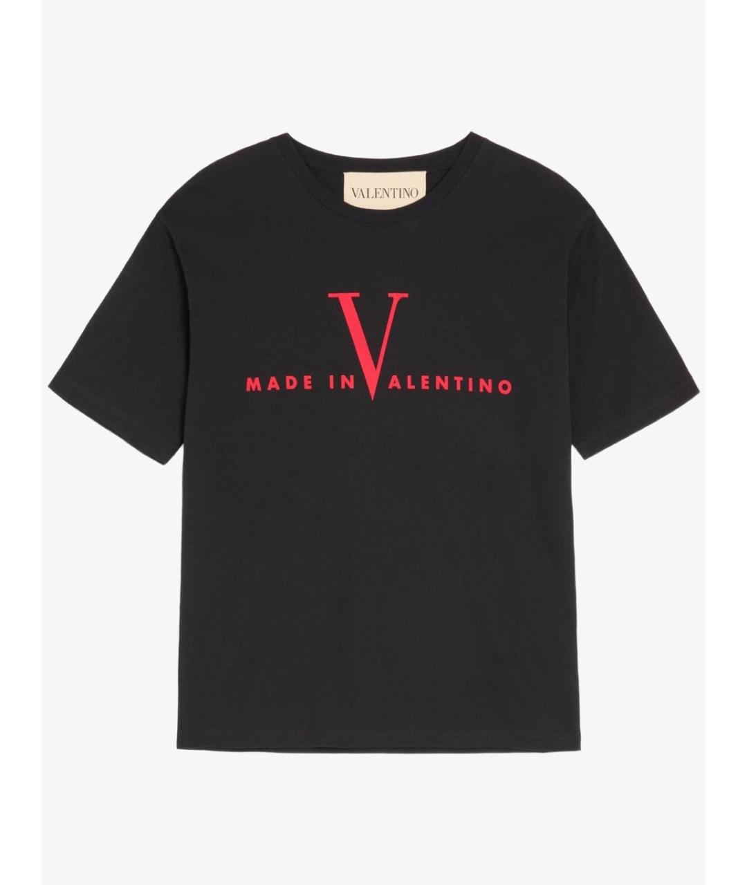 VALENTINO Черная хлопковая футболка, фото 1