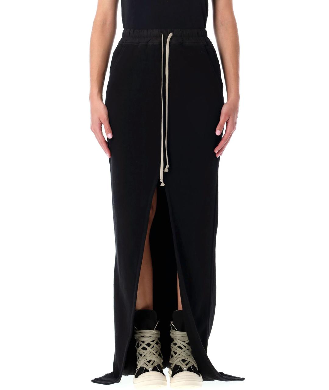 RICK OWENS DRKSHDW Черная хлопковая юбка миди, фото 4