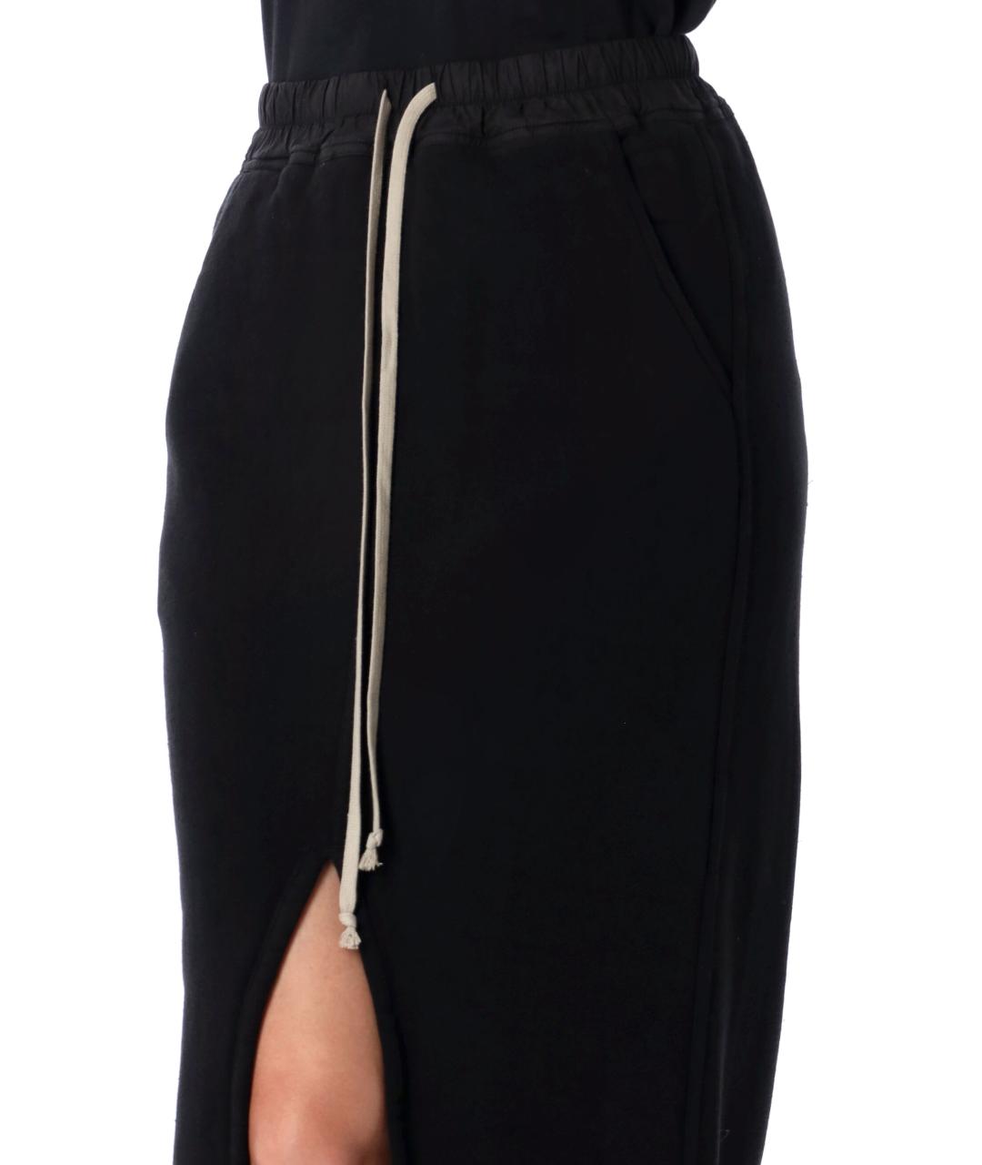 RICK OWENS DRKSHDW Черная хлопковая юбка миди, фото 3