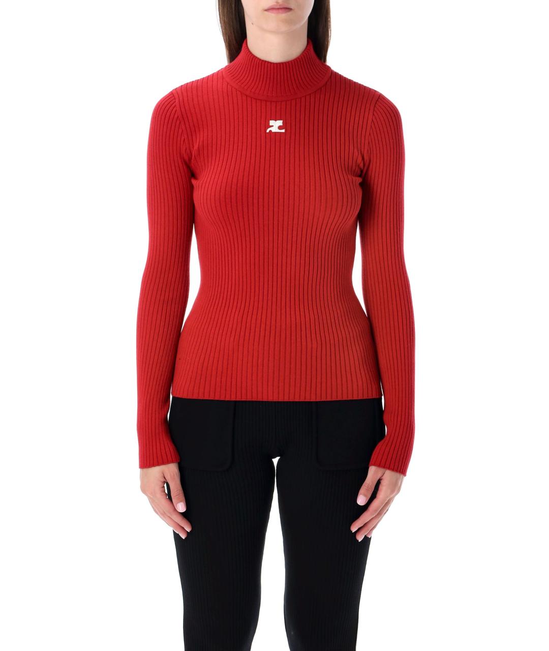 COURREGES Красная вискозная водолазка, фото 2