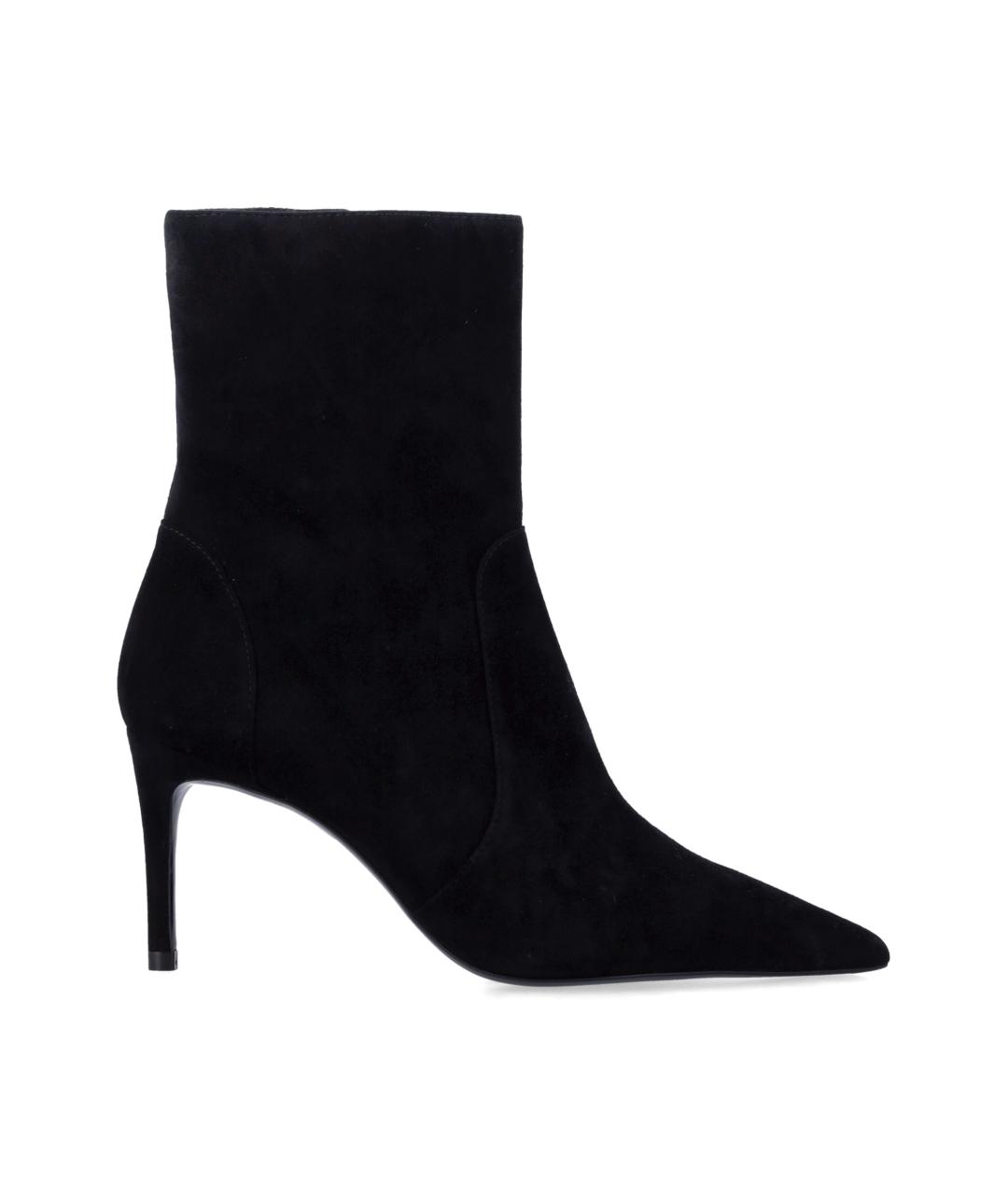 STUART WEITZMAN Черные кожаные ботильоны, фото 1