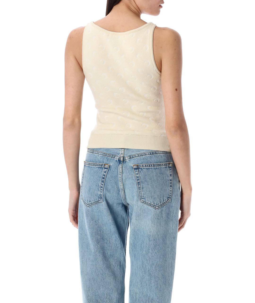 MARINE SERRE Бежевая шерстяная майка, фото 2