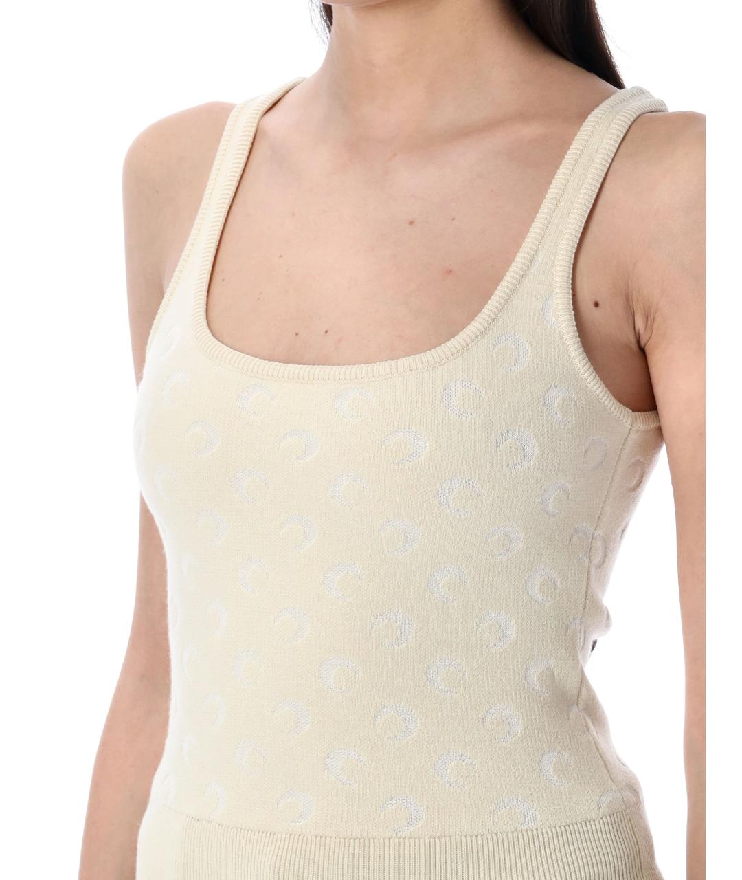 MARINE SERRE Бежевая шерстяная майка, фото 3